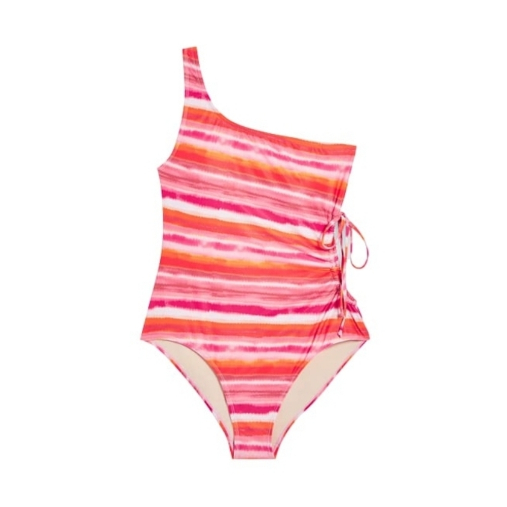 One-Shoulder Abstract Swimsuit